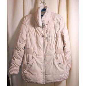 Laundry by Design Size XL Beige Faux Sherpa Collar Puffer Jacket‎